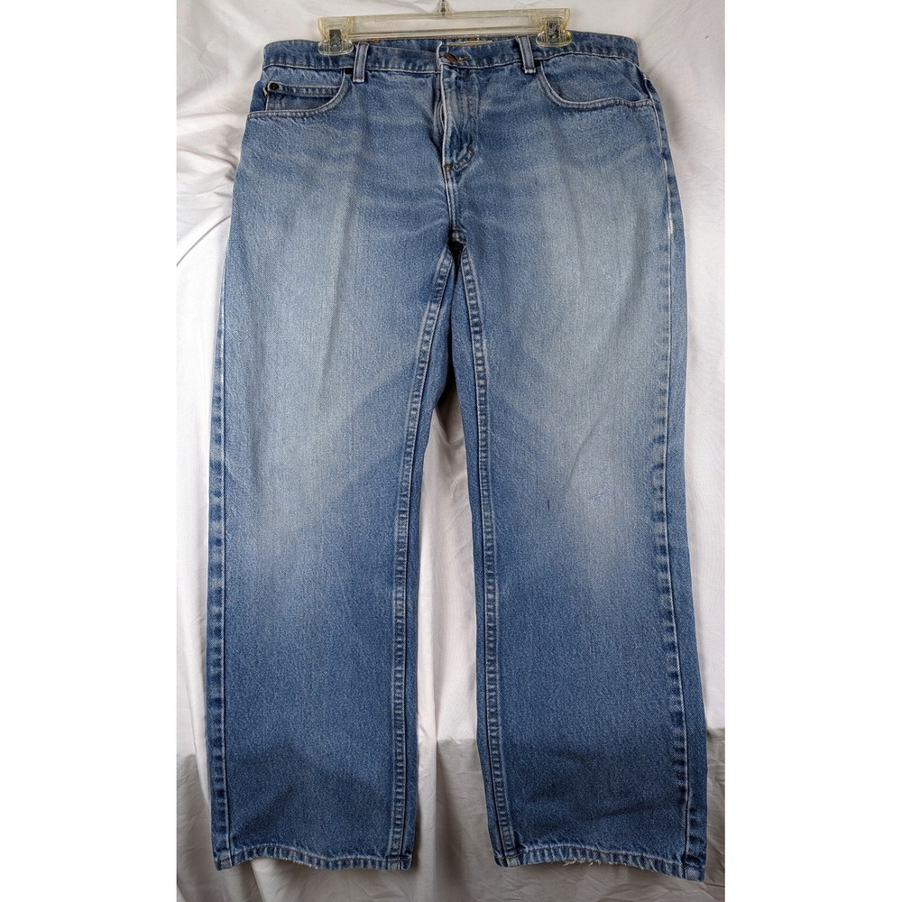 LL Bean Standard Fit Jeans Mens 36x29 Blue Denim Straight Leg Grunge